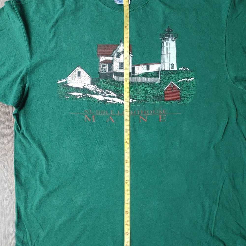 Vintage Hanes Beefy-T Nubble Lighthouse Maine Sin… - image 5