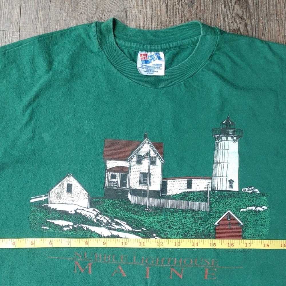 Vintage Hanes Beefy-T Nubble Lighthouse Maine Sin… - image 6