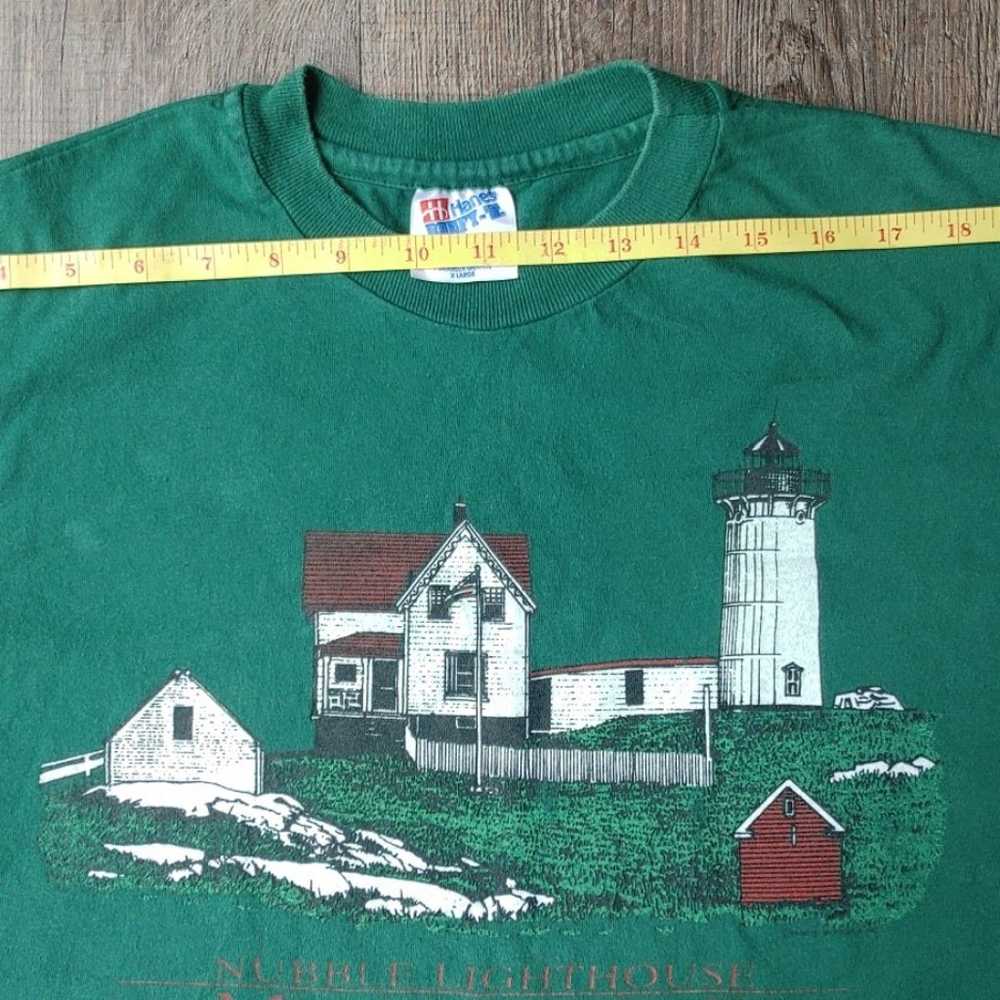 Vintage Hanes Beefy-T Nubble Lighthouse Maine Sin… - image 7