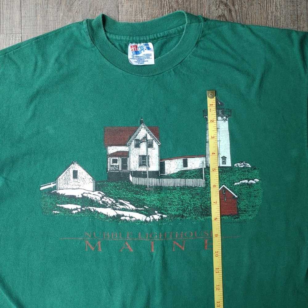 Vintage Hanes Beefy-T Nubble Lighthouse Maine Sin… - image 9