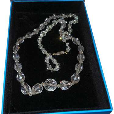 Vintage Graduated & Faceted Rock Crystal Necklace