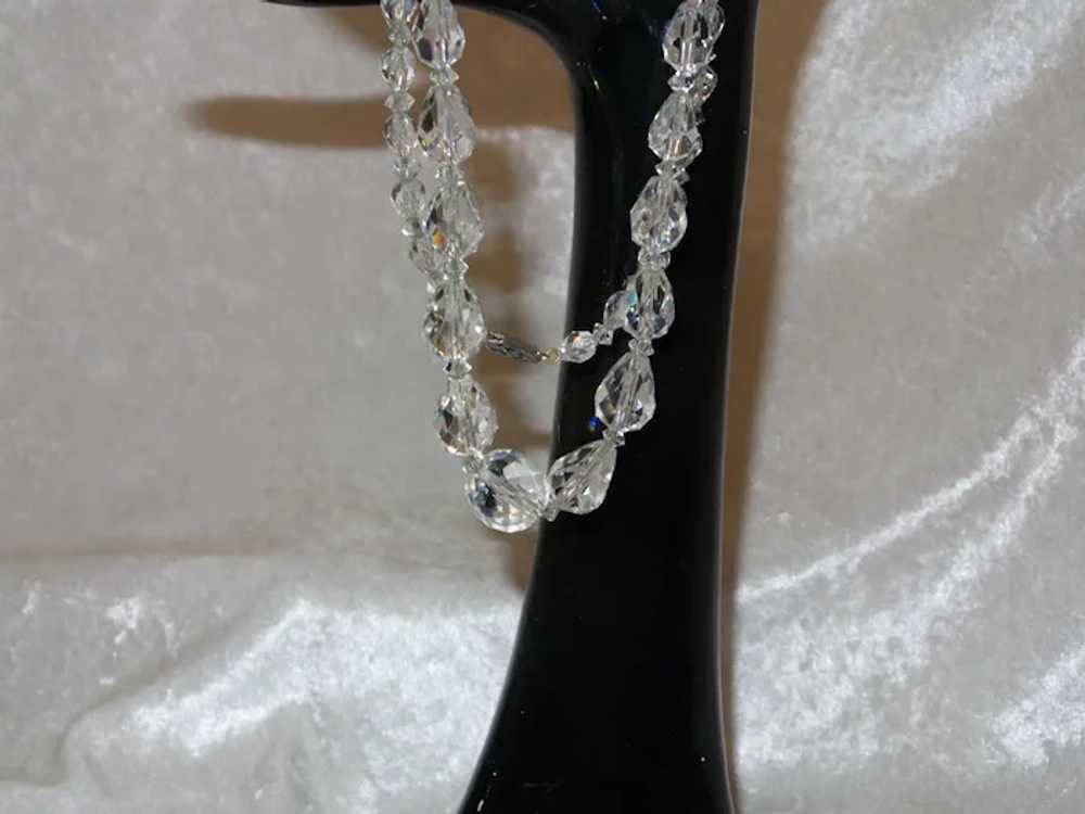Vintage Graduated & Faceted Rock Crystal Necklace - image 6