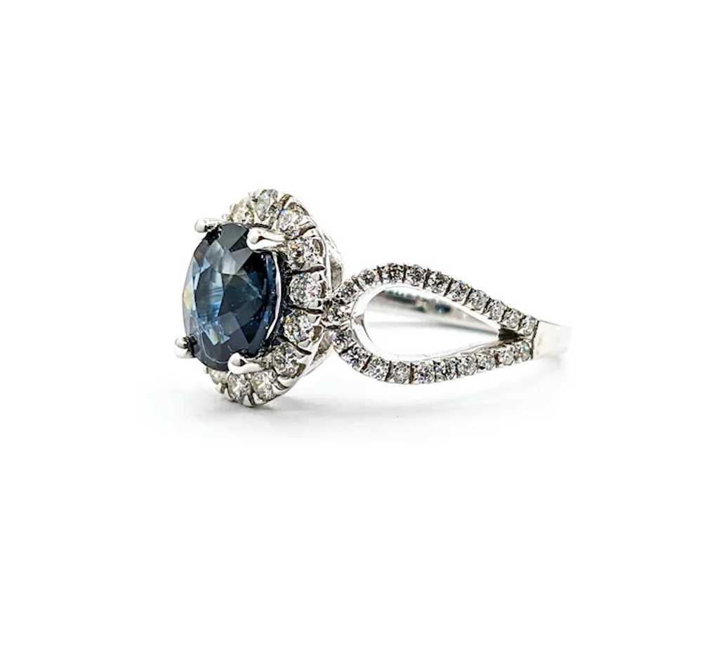 2.06ct Oval Blue Sapphire & Diamond Halo Ring In … - image 5