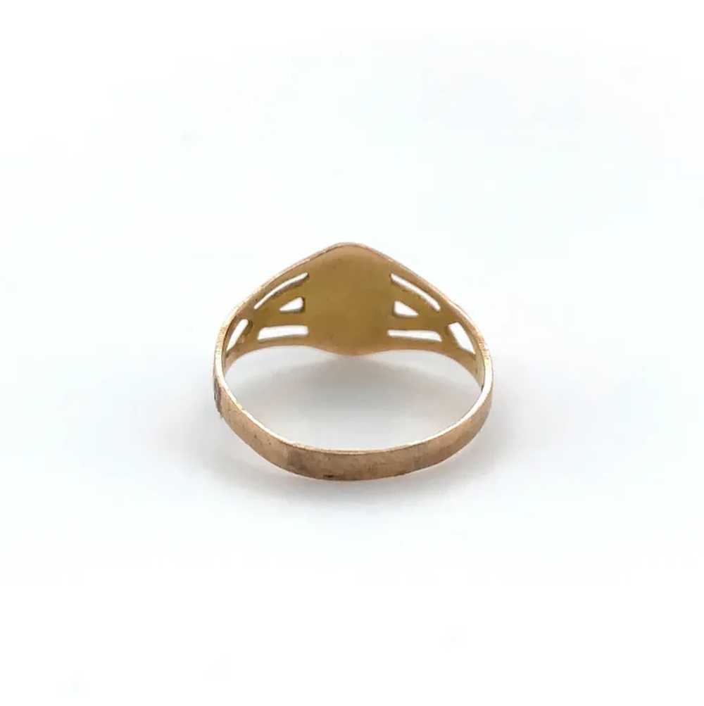 10K Open Weave Baby Signet Ring S Monogram - image 3