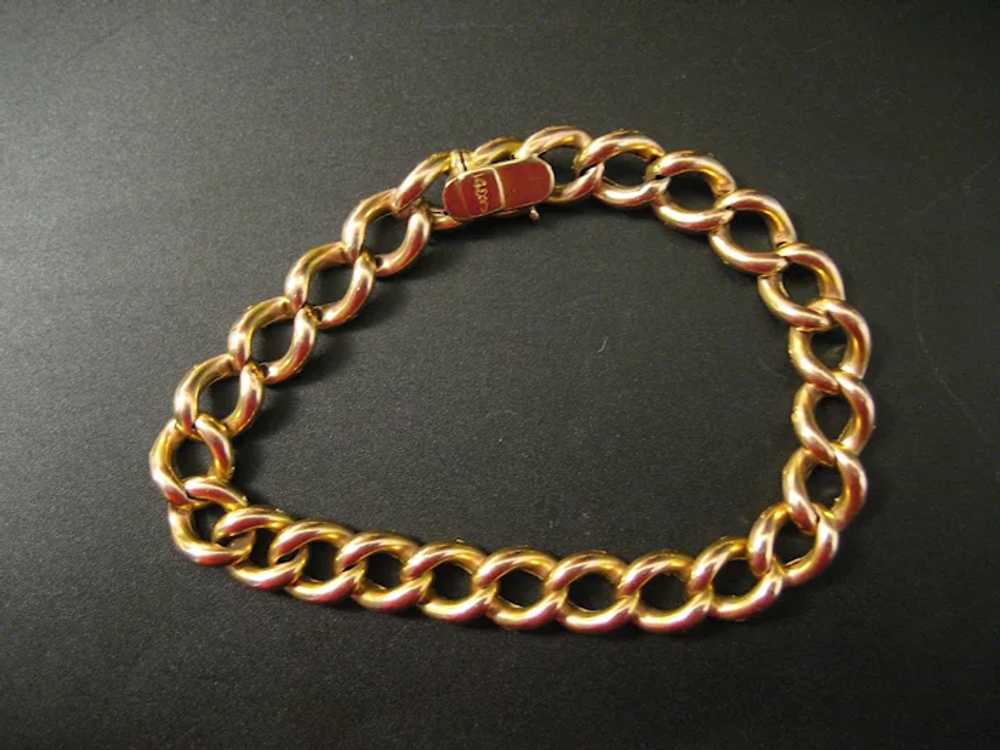14K Yellow Gold Hollow Chain Link Bracelet - image 3