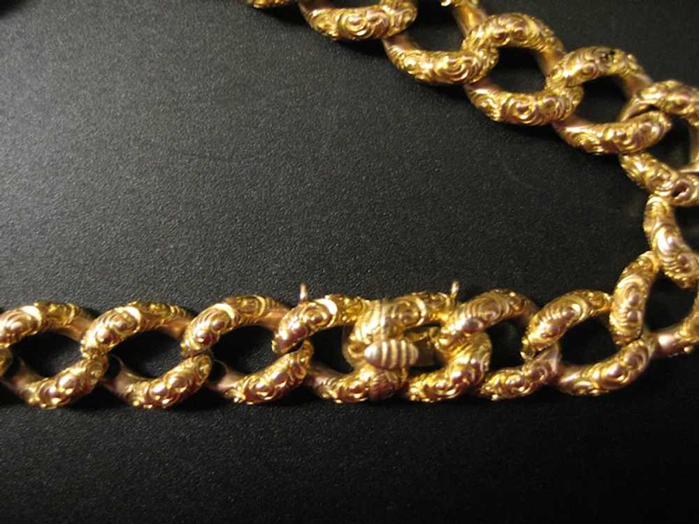 14K Yellow Gold Hollow Chain Link Bracelet - image 4