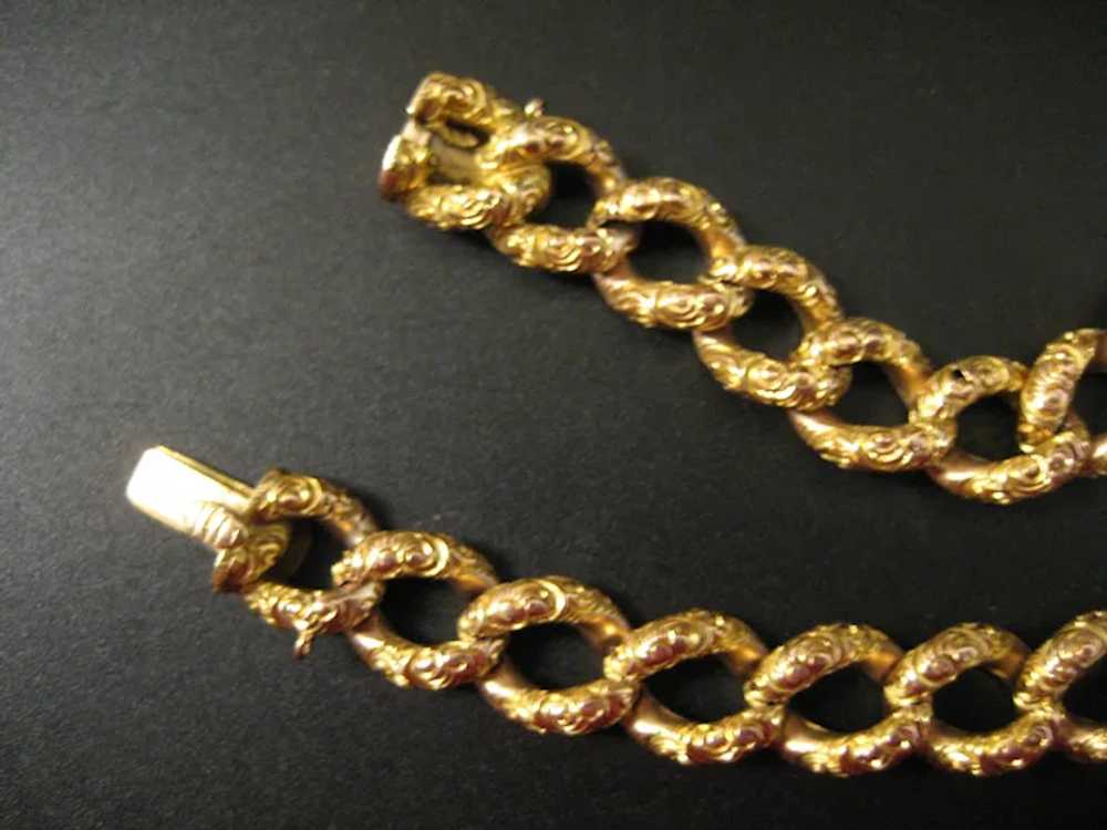 14K Yellow Gold Hollow Chain Link Bracelet - image 6