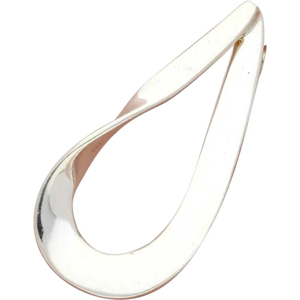 Mexico Sterling Silver Mobius Tear Drop Pendant - image 1