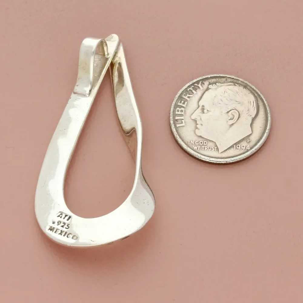 Mexico Sterling Silver Mobius Tear Drop Pendant - image 2