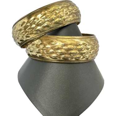 Two Textured Brass Bangles