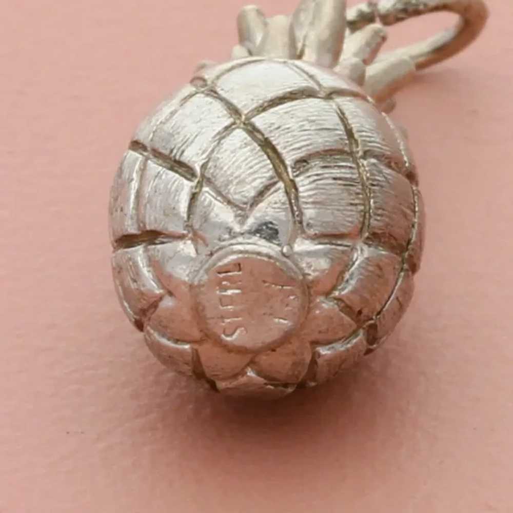 Sterling Silver 3D Tropical Pineapple Charm - image 3