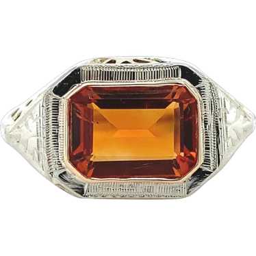 1.09ct Citrine 10K Gold Filigree Ring