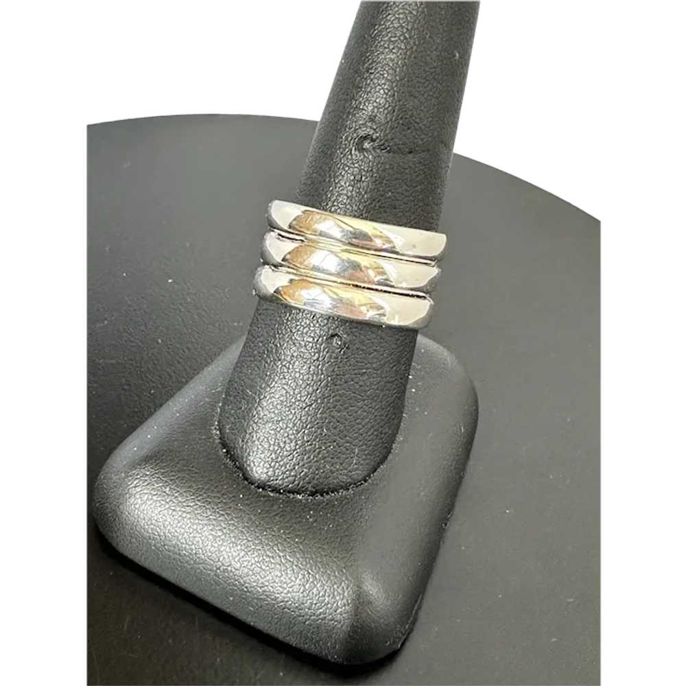 Triple Stacked Sterling Band Ring - image 1