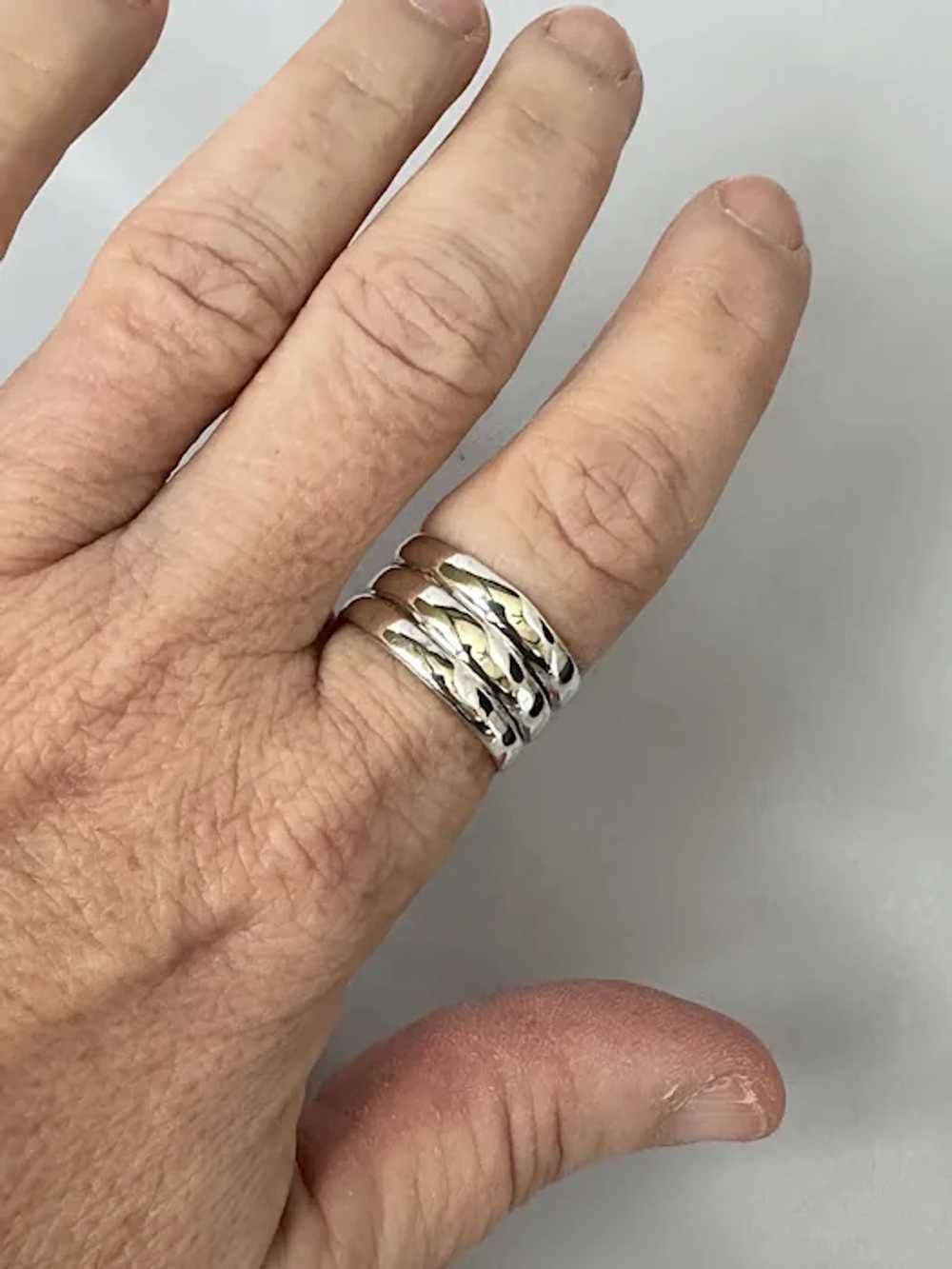 Triple Stacked Sterling Band Ring - image 2