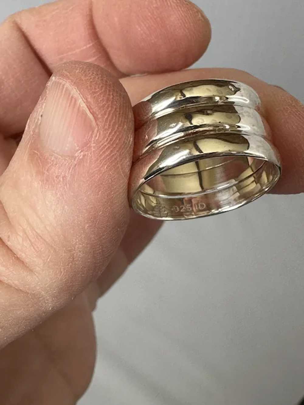 Triple Stacked Sterling Band Ring - image 3