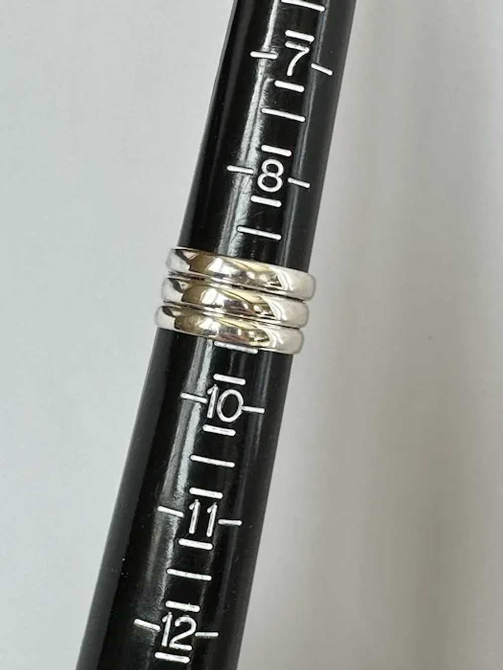 Triple Stacked Sterling Band Ring - image 7