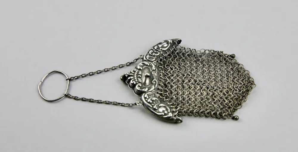 Chatelaine Chain Mail Purse Sterling Silver Hangi… - image 10