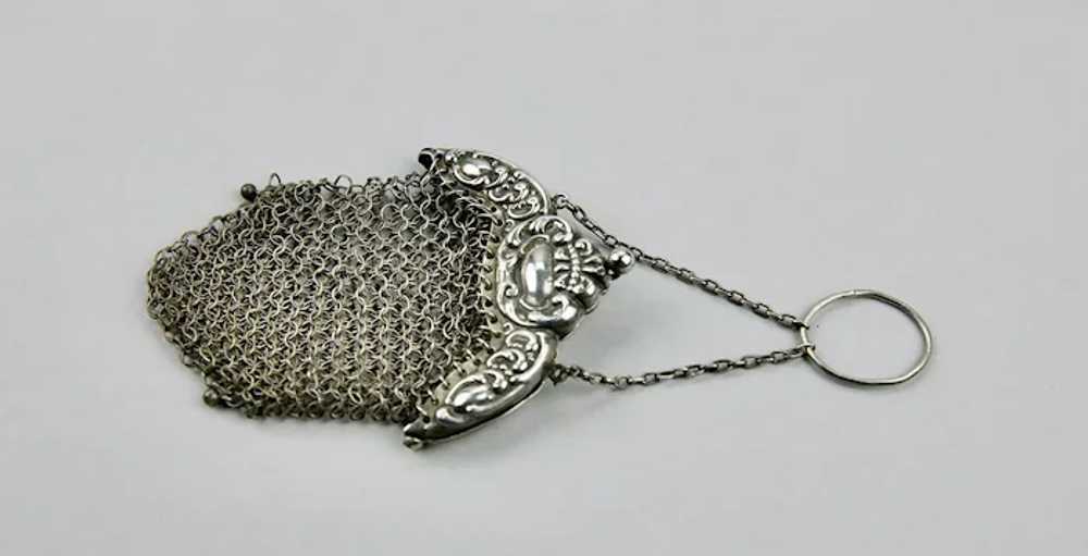 Chatelaine Chain Mail Purse Sterling Silver Hangi… - image 5