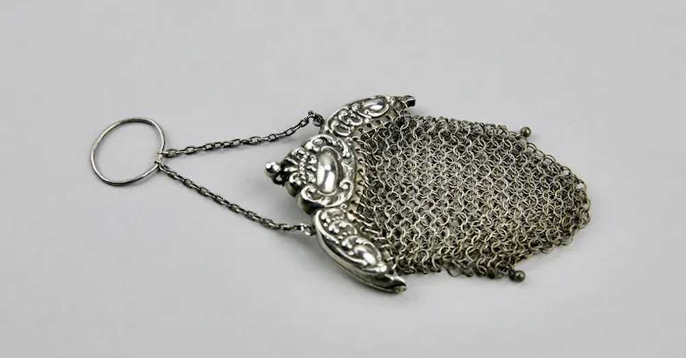 Chatelaine Chain Mail Purse Sterling Silver Hangi… - image 7