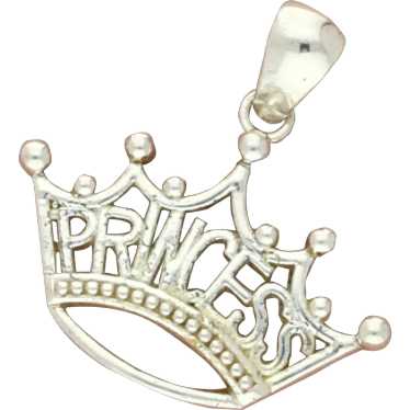 Sterling Silver Princess Tiara Crown Pendant