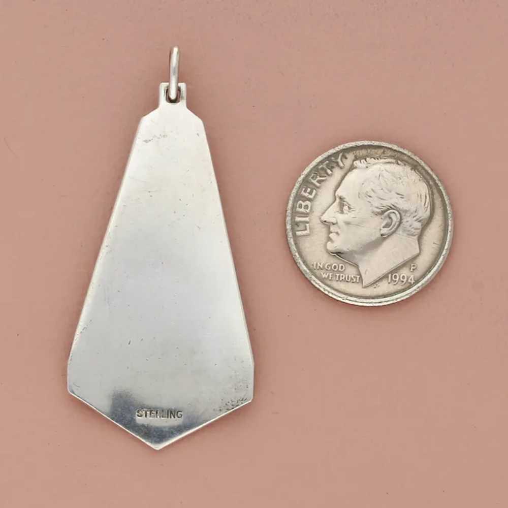 Sterling Silver Vintage Sosority Shield Drop Pend… - image 3