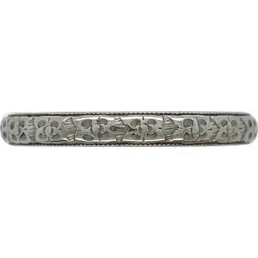 18K Wedding Band Floral Pattern dated 1929 - image 1