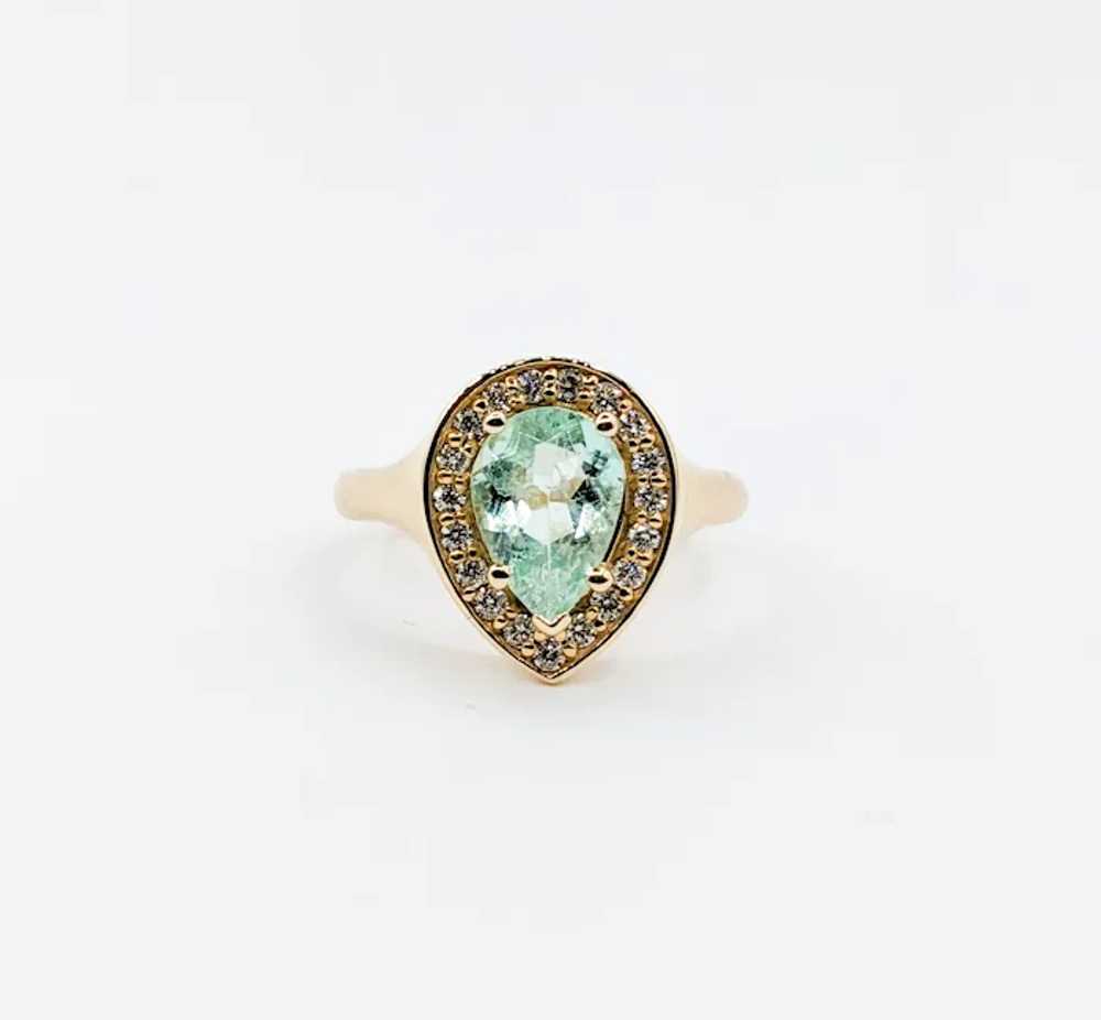 Custom 1.45ct Colombian Emerald Pear with Diamond… - image 10