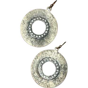 Sterling and CZ Disk Earrings