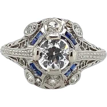 Art Deco Platinum .62ct Diamond Ring GIA report - image 1