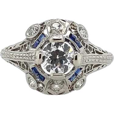 Art Deco Platinum .62ct Diamond Ring GIA report