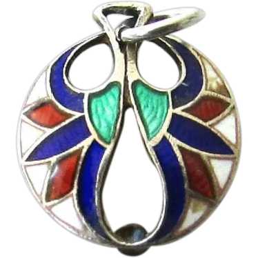 Sterling Silver Enamel Scarab Charm Germany