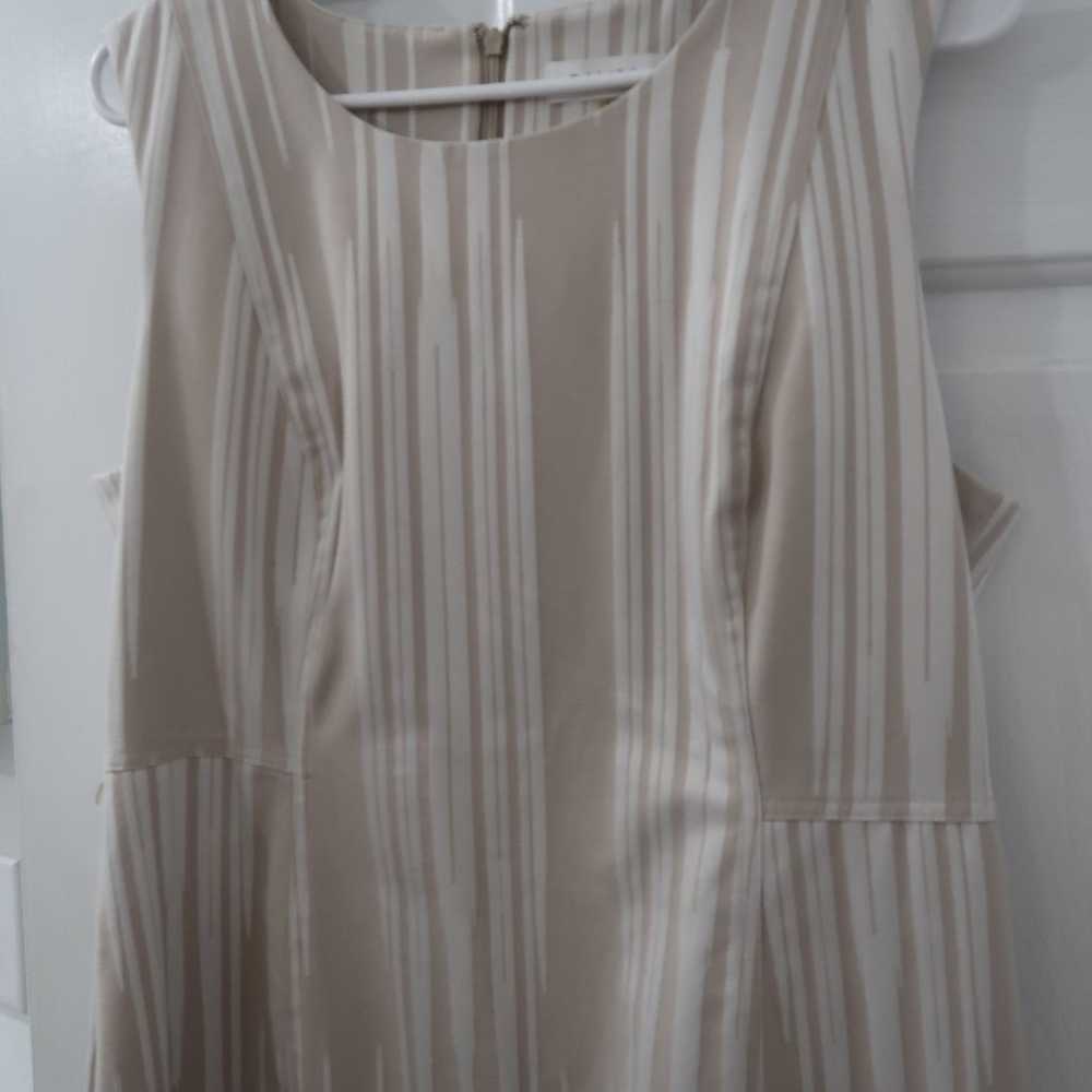 Calvin Klein Sleeveless Cotton Blend Neutral Dress - image 3