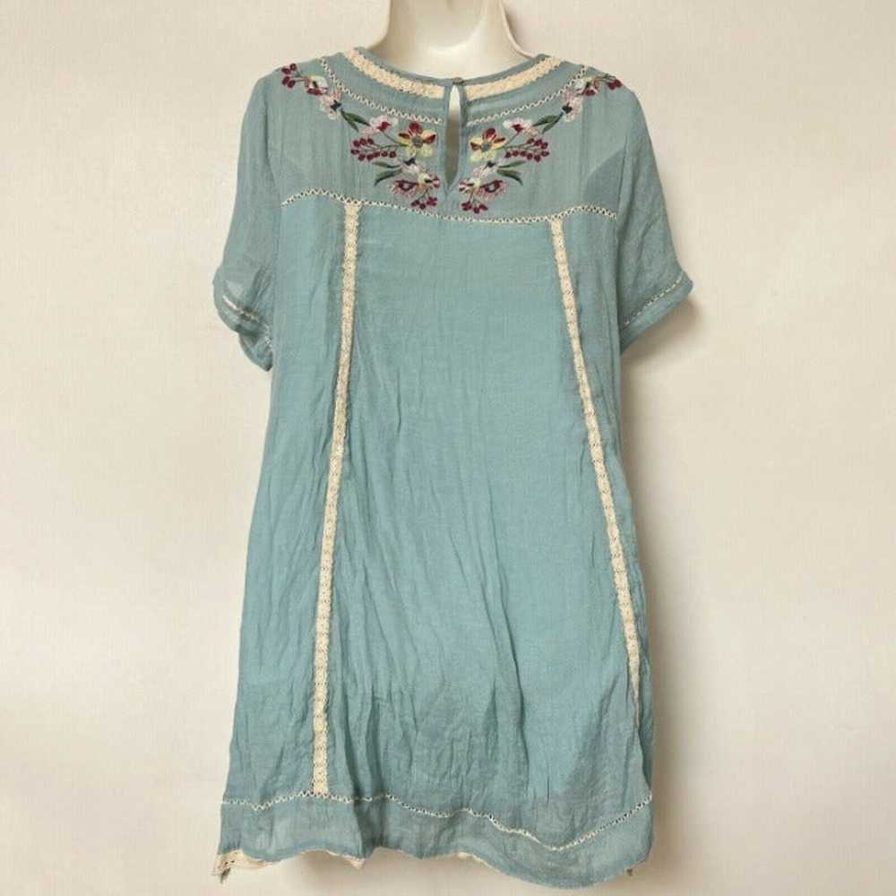 Umgee Bohemian Floral Embroidered Short Sleeve Dr… - image 8