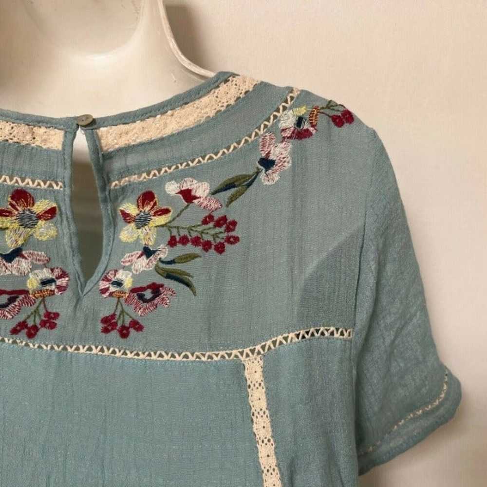 Umgee Bohemian Floral Embroidered Short Sleeve Dr… - image 9