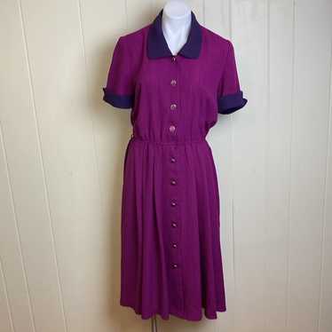 Vintage 90s Golden Girls Purple Button Down Shirt… - image 1