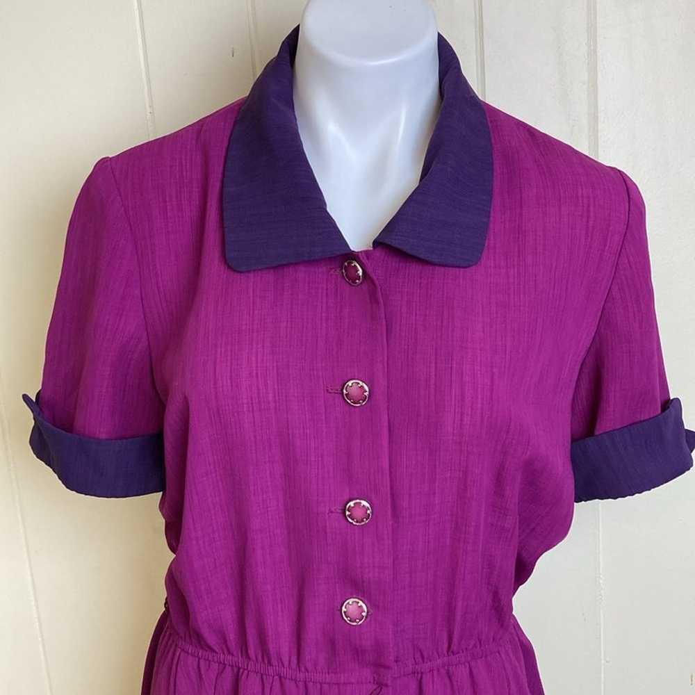 Vintage 90s Golden Girls Purple Button Down Shirt… - image 2