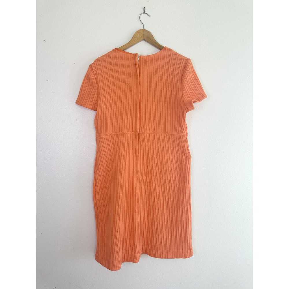 Vintage 60's Union Made Orange Ribbed Knit Polyes… - image 5