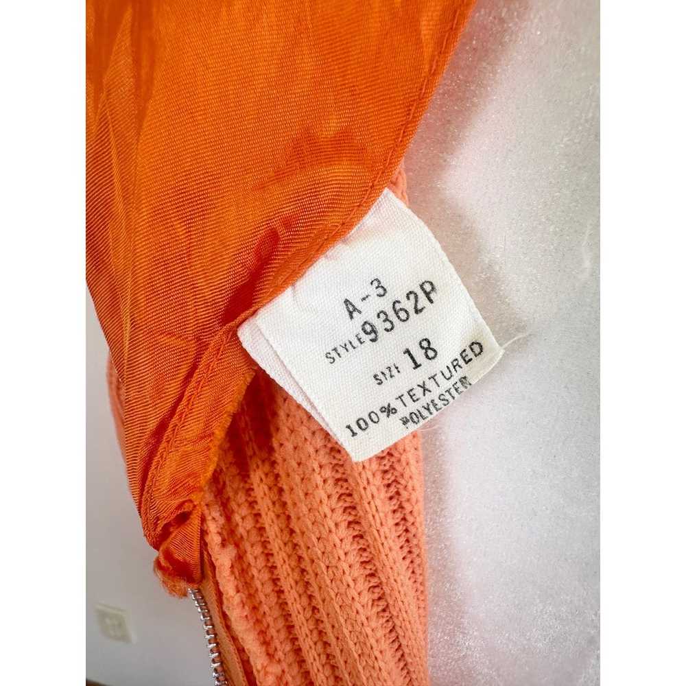 Vintage 60's Union Made Orange Ribbed Knit Polyes… - image 7