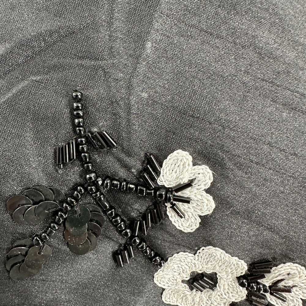 Wayward Fancies Black Floral Beaded Sequin Sleeve… - image 11