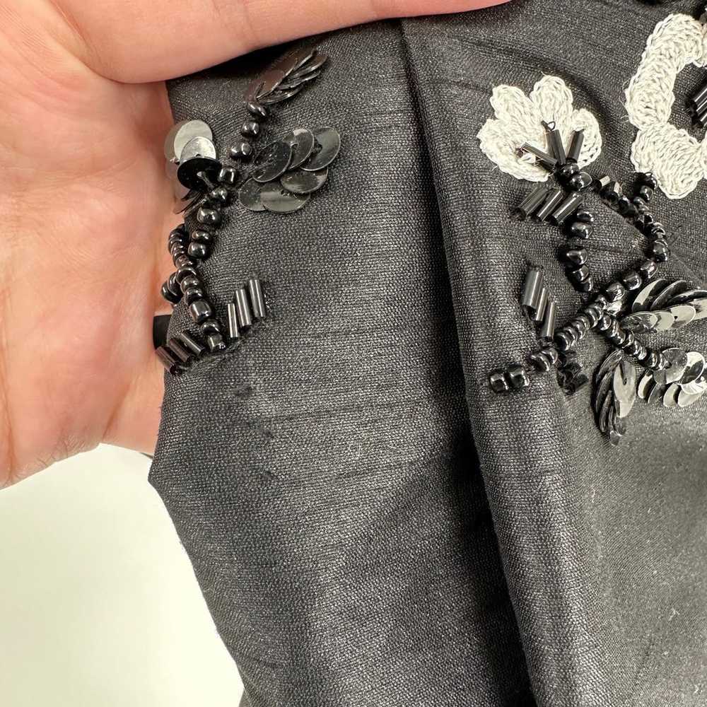 Wayward Fancies Black Floral Beaded Sequin Sleeve… - image 12