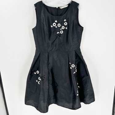 Wayward Fancies Black Floral Beaded Sequin Sleeve… - image 1