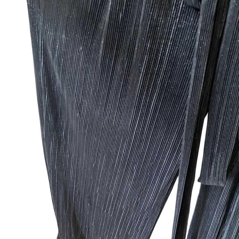 Eliza J. Long Sleeve Open Back Metallic Black Jum… - image 7