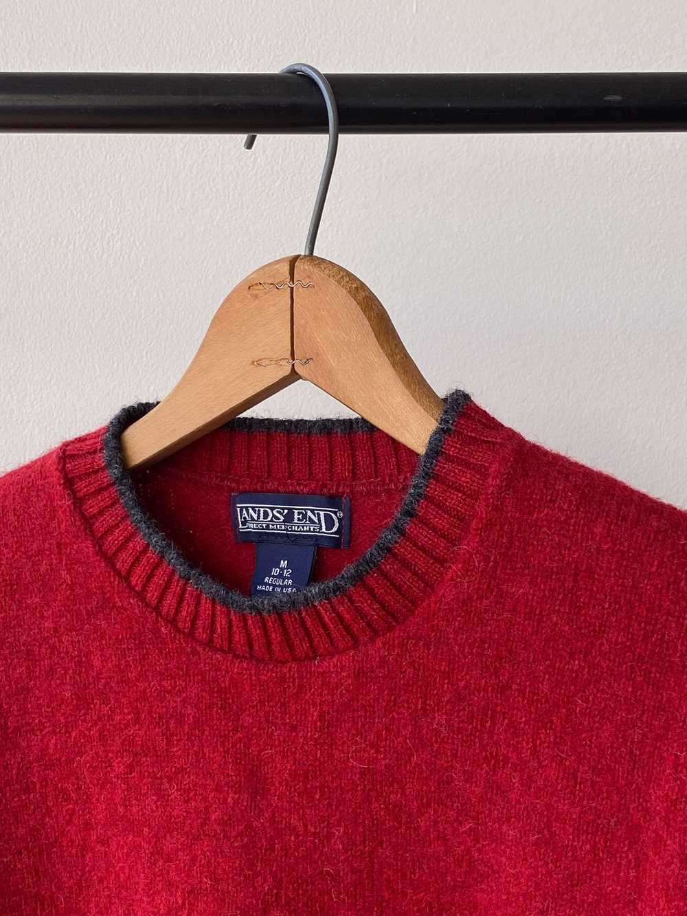 80's Lands' End Wool Knit Crewneck Sweater—[S/M] - image 3