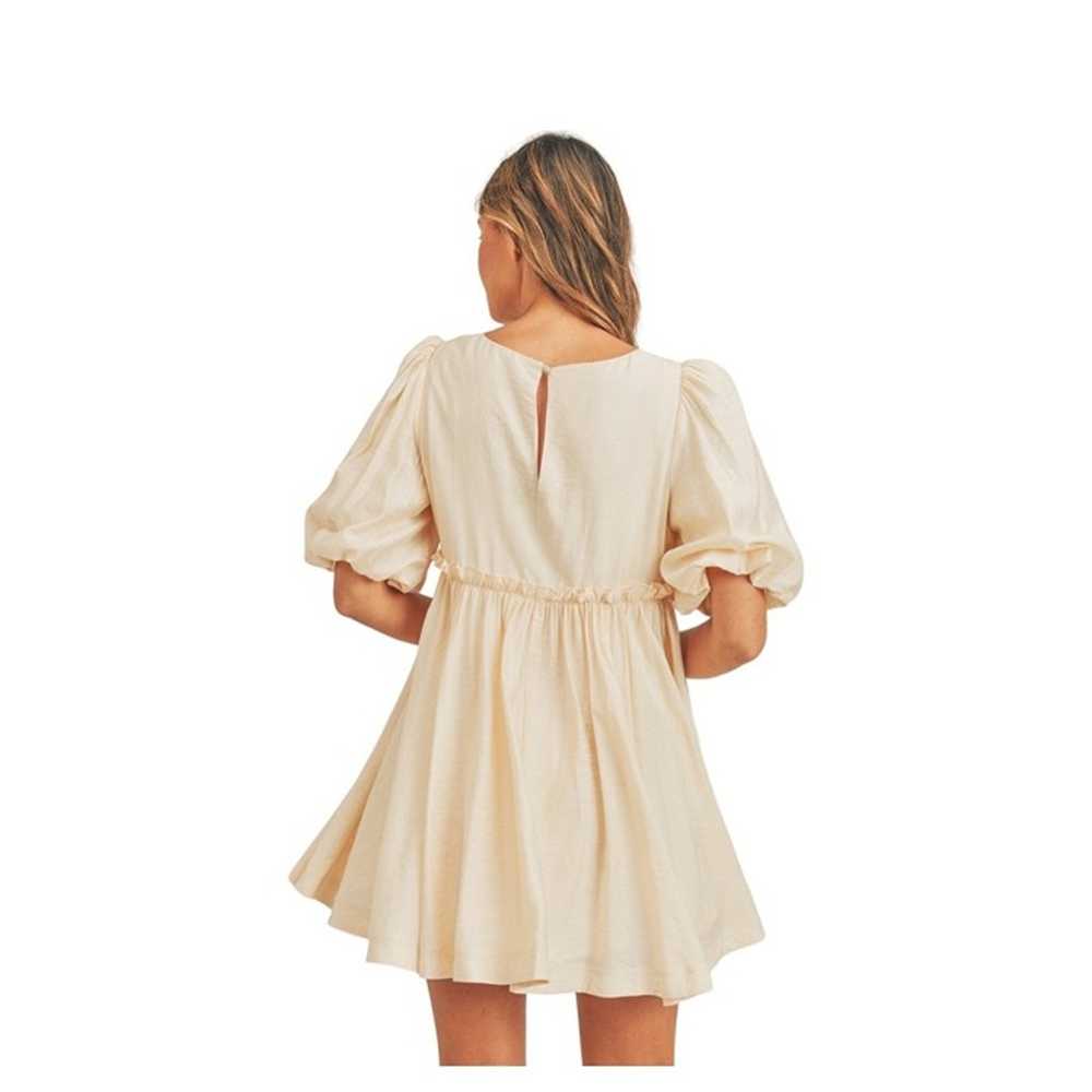 Mable Denver Puff Sleeve Mini Dress Cream Size M … - image 11