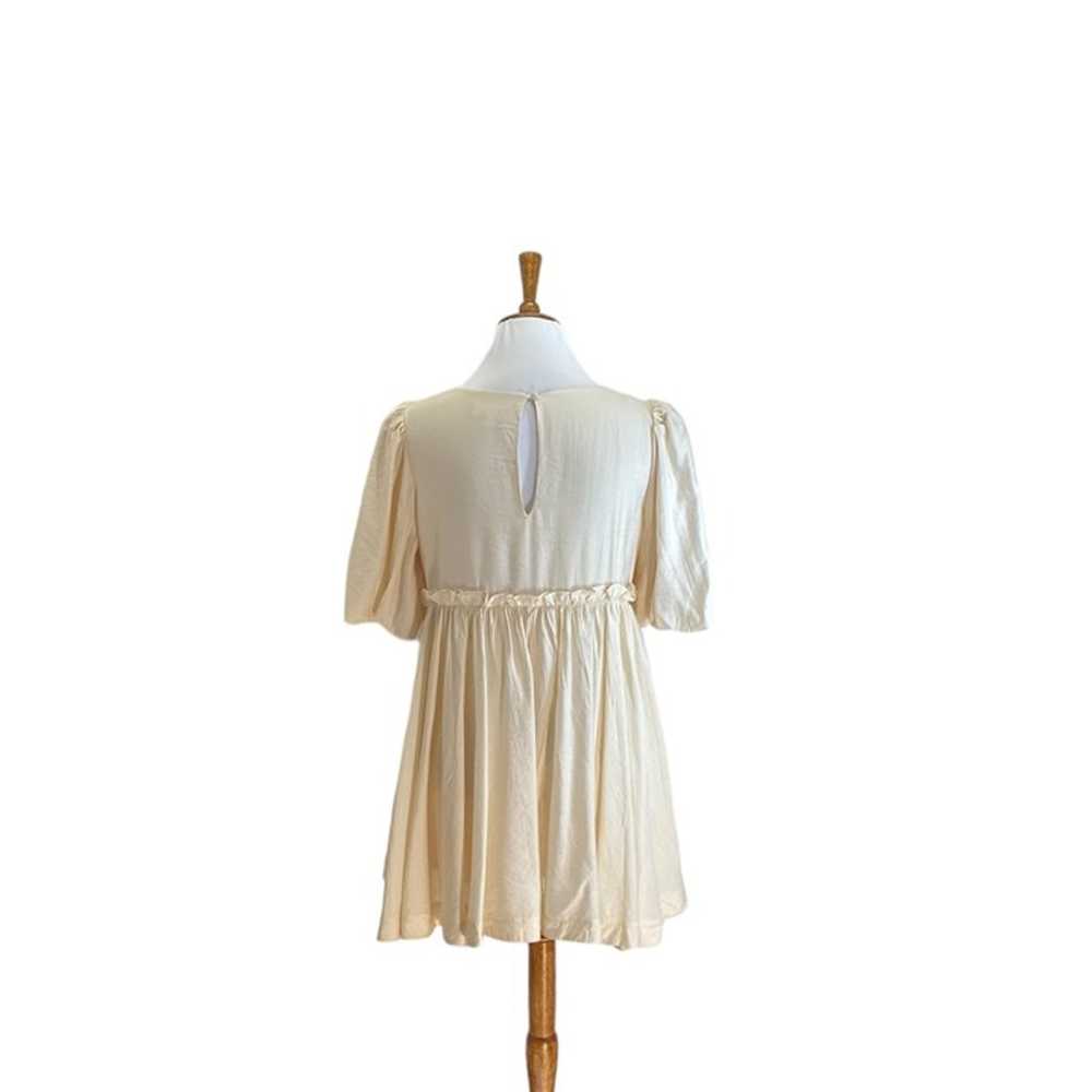 Mable Denver Puff Sleeve Mini Dress Cream Size M … - image 12