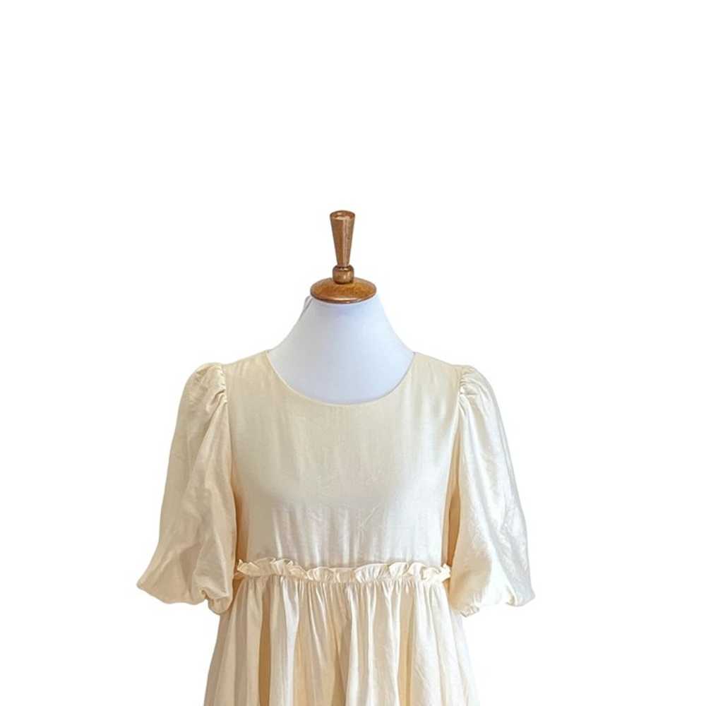 Mable Denver Puff Sleeve Mini Dress Cream Size M … - image 5
