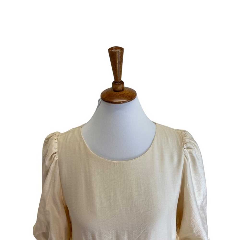 Mable Denver Puff Sleeve Mini Dress Cream Size M … - image 8