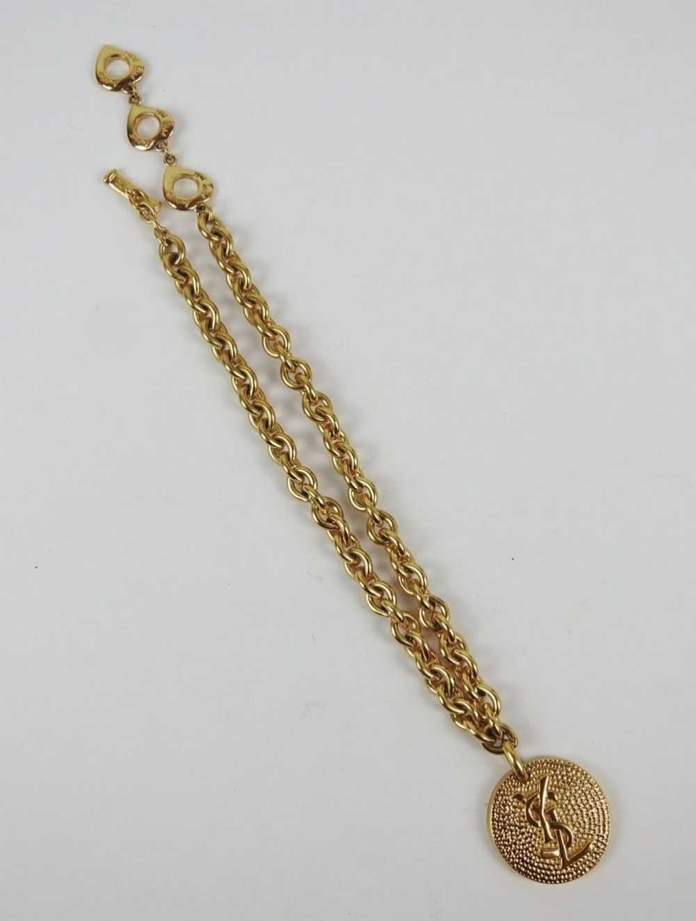 YVES SAINT LAURENT Vintage Chain Necklace YSL Log… - image 4