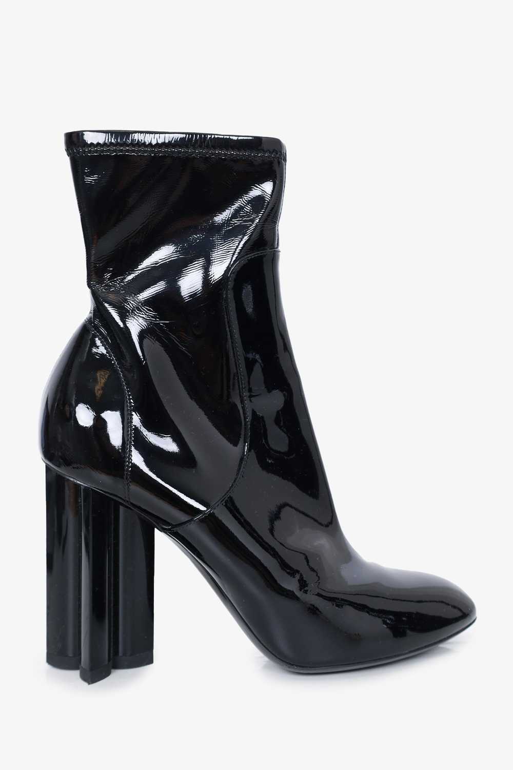 Louis Vuitton Black Patent Silhouette Ankle Boots… - image 1