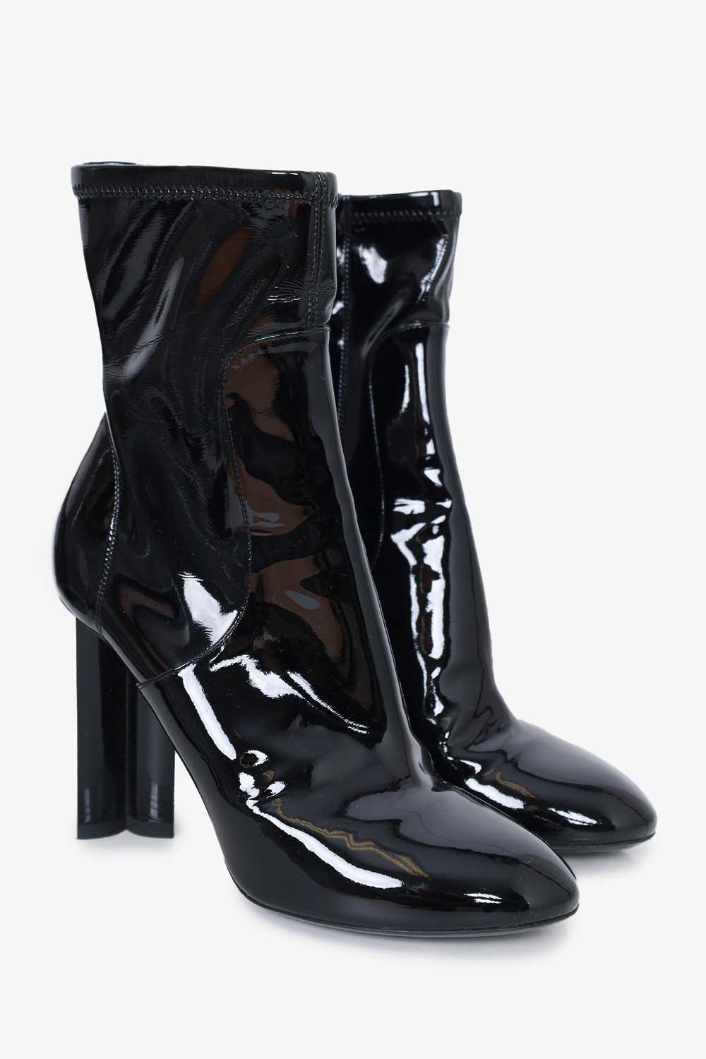 Louis Vuitton Black Patent Silhouette Ankle Boots… - image 2